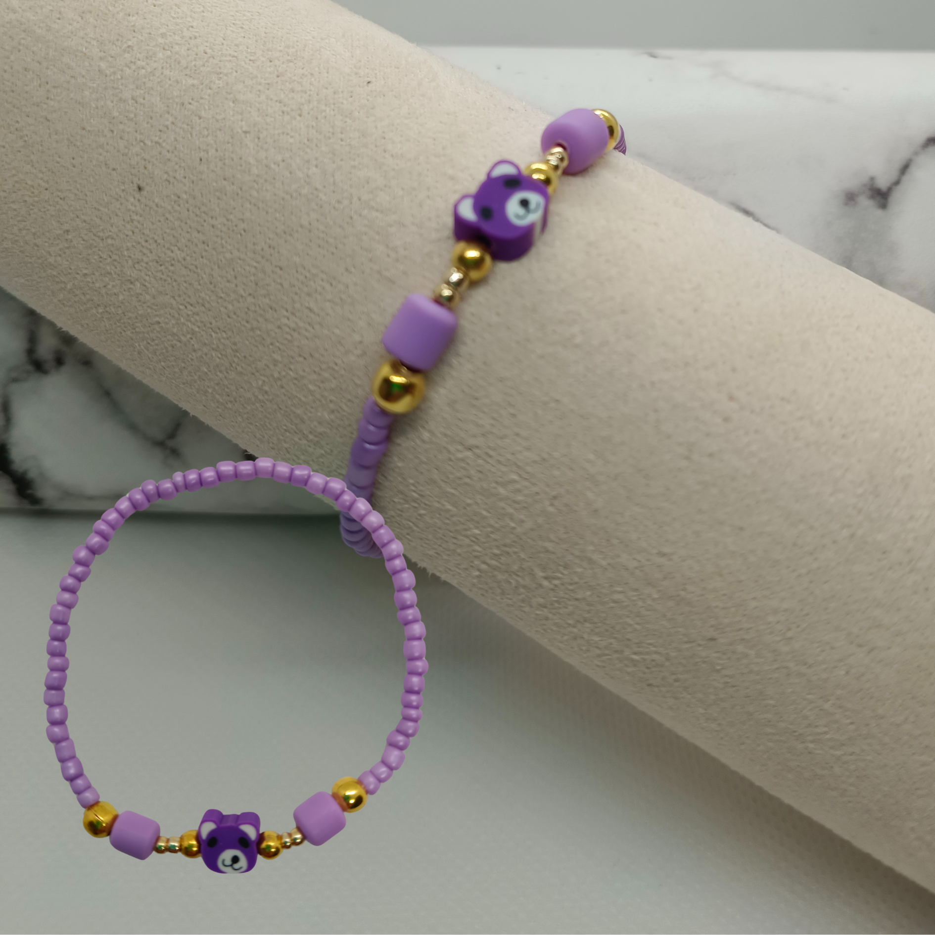 Lilac Bear Bracelet